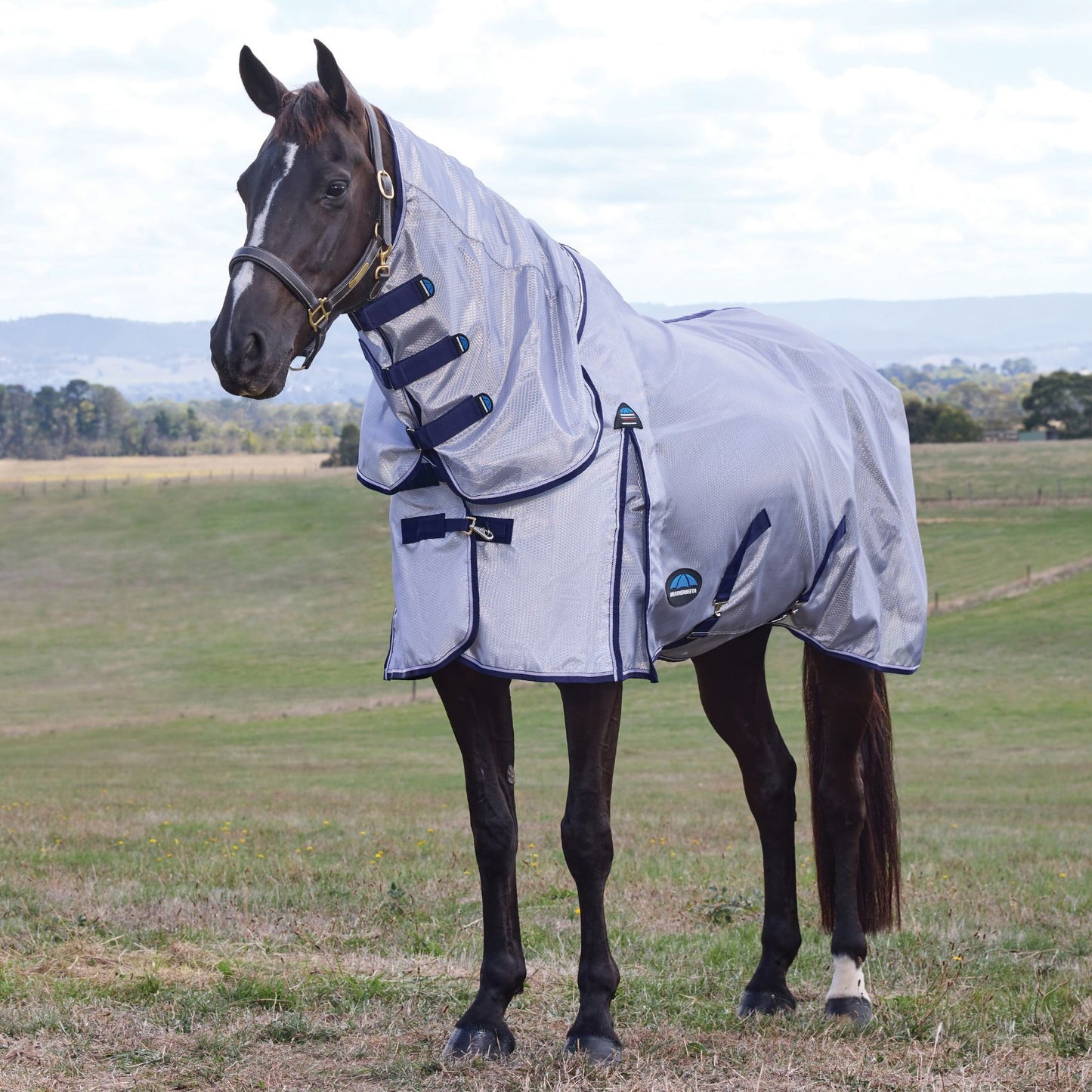Weatherbeeta ComFiTec Hexi Shield Fly Sheet Combo Silver/Navy/White