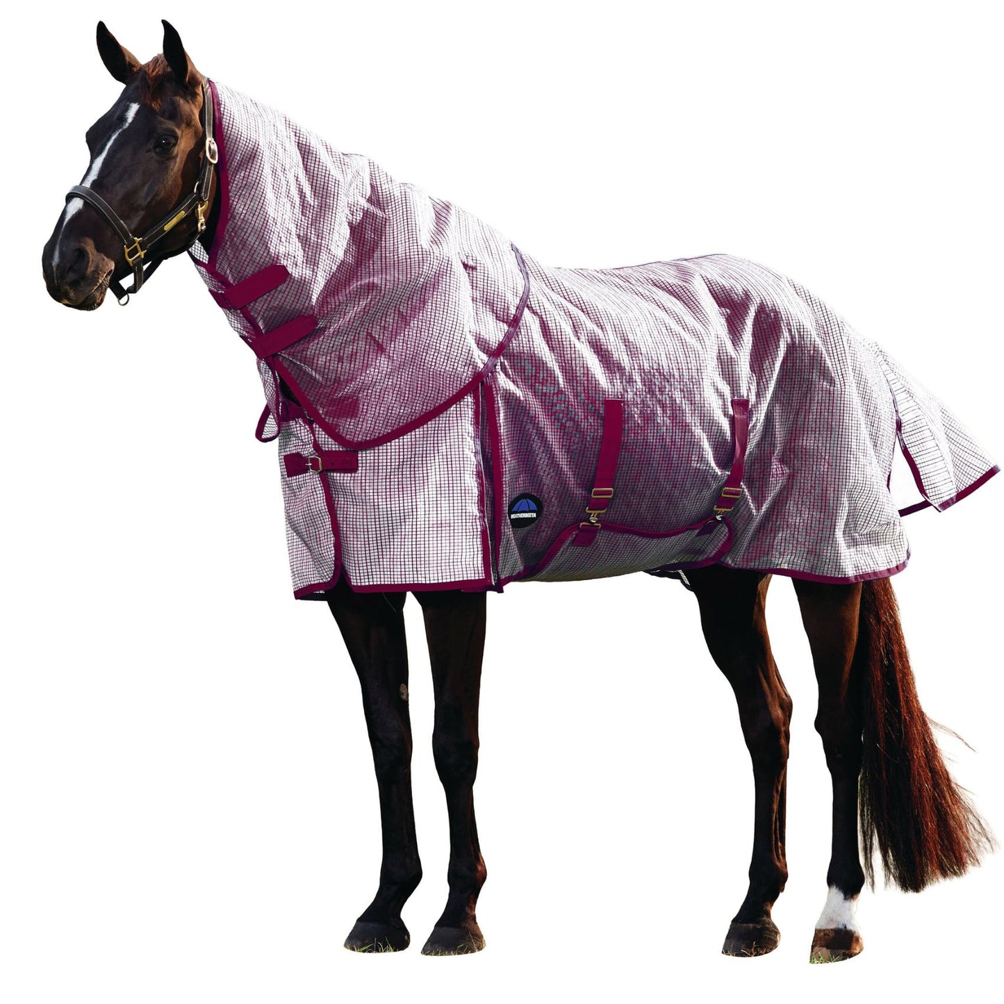 Weatherbeeta ComFiTec Ripshield Fly Sheet Detach-A-Neck White/Burgundy