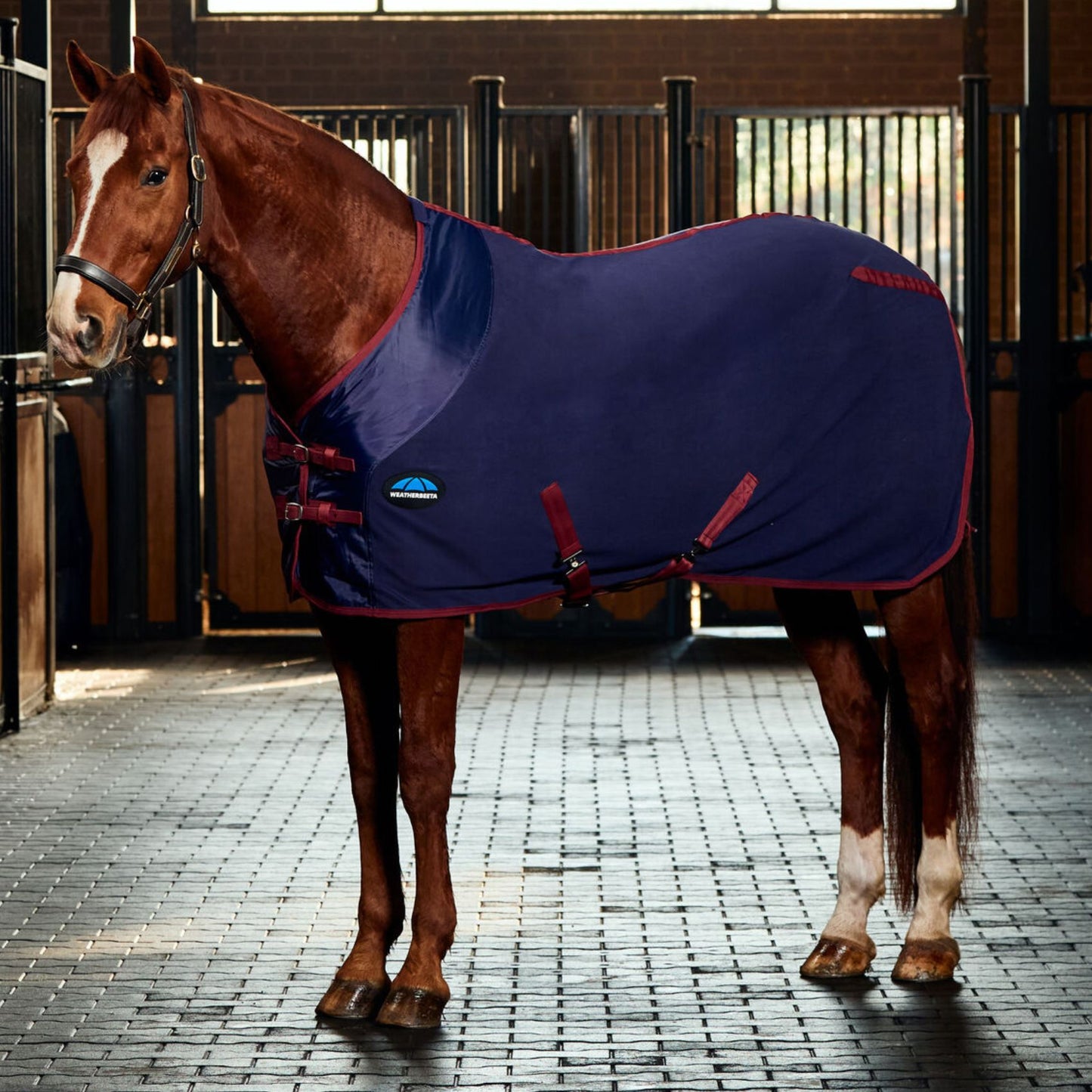 Weatherbeeta Anti-Static Fleece Cooler Navy/Burgundy