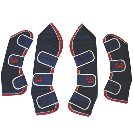 Weatherbeeta Wide Tab Long Travel Boots Navy/Red/White